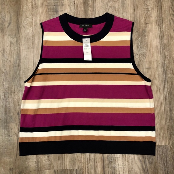 Ann Taylor Sweaters - NWT Ann Taylor Sleeveless Striped Sweater